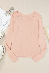 Nude Ribbed Slim Fit Knit Sweater