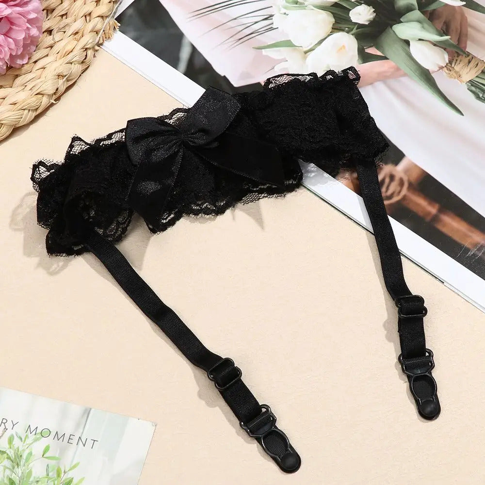 Sexy Fashion Lingerie Wedding Garter Belt Bride Cosplay Party Accessories Bowknot Lace Elastic Leg Ring