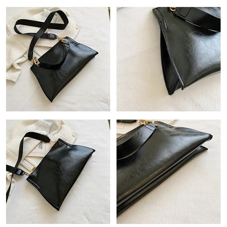 2024 New Design Handbags Women Shoulder Bag Soft Synthetic Leather Crossbody Large Capacity Fashion Female Underarm Bags