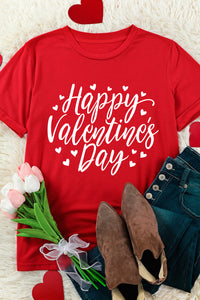 Red Happy Valentine's Day Heart Graphic Tee