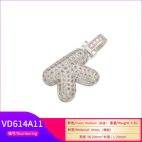 ZHUKOU 20x29mm delicate 26 silver color letter pendant for women handmade DIY necklace earrings jewelry accessories mode: VD614