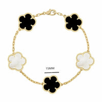 925 Sterling Silver Bracelet with Multiple Stones, Lucky Clover High Quality Elegant Classic Ladies Party Dating Birthday Gift