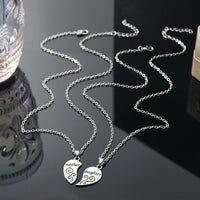 2pcs Antique Silver-plated Necklace Fashionable Mother Beautiful Daughter Combination For Love Parent Child Style Jewelry