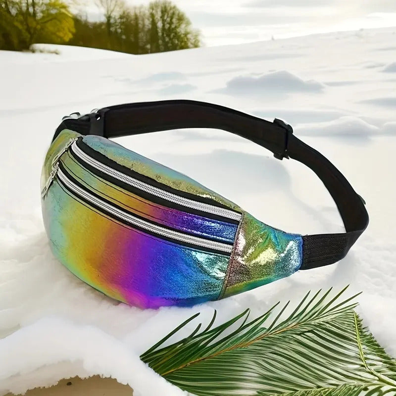 Holographic Fanny Pack Hologram Waist Bag Laser Beach Travel Banana Hip Bum Zip Waist Bags Women Belt Bag For Girls