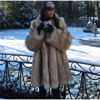 Luxury Fluffy Women Faux Fur Overcoat Fashion Lapel Long Sleeve Pockets Cardigan Jacket Winter Female Chic Thick Streetwear 2024