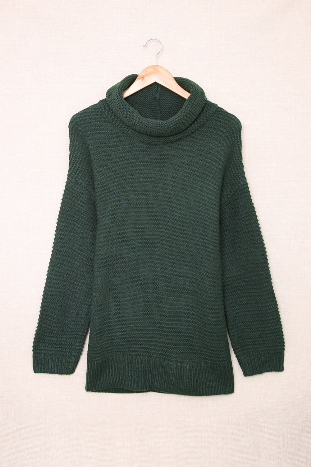 Sage Green Cozy Long Sleeves Turtleneck Sweater