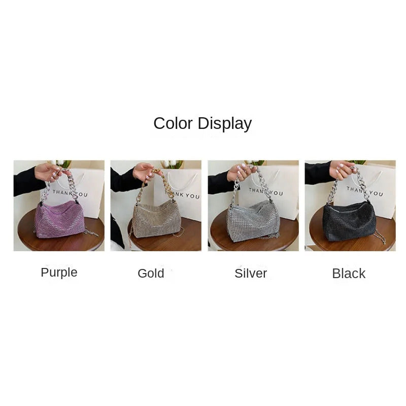 2024 New Bags Popular Korean Version Handbags Fashion Trend Bright Diamond Messenger Niche