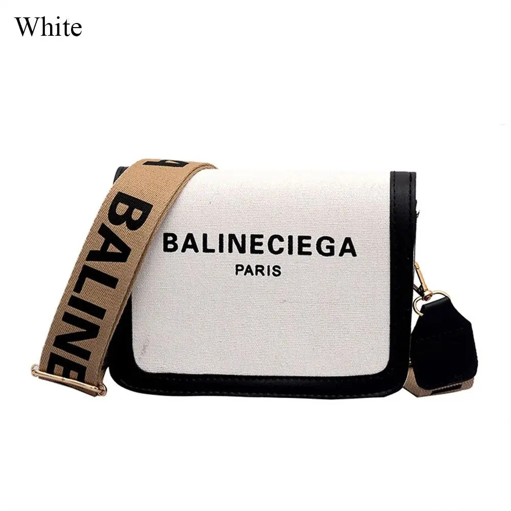 Women Fashion Wide Shoulder Strap Shoulder Bag Female Handbag Portable Casual Canvas Small Square Bag Versatile Crossbody Bag