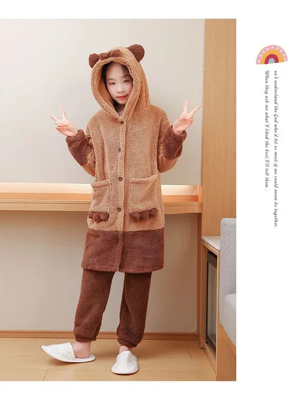 Kids Capybara Cosplay Costume Robes Soft Kigurumi Unicorn Anime Nightgown Halloween Cartoon Pajamas Winter Boys Girls Clothes