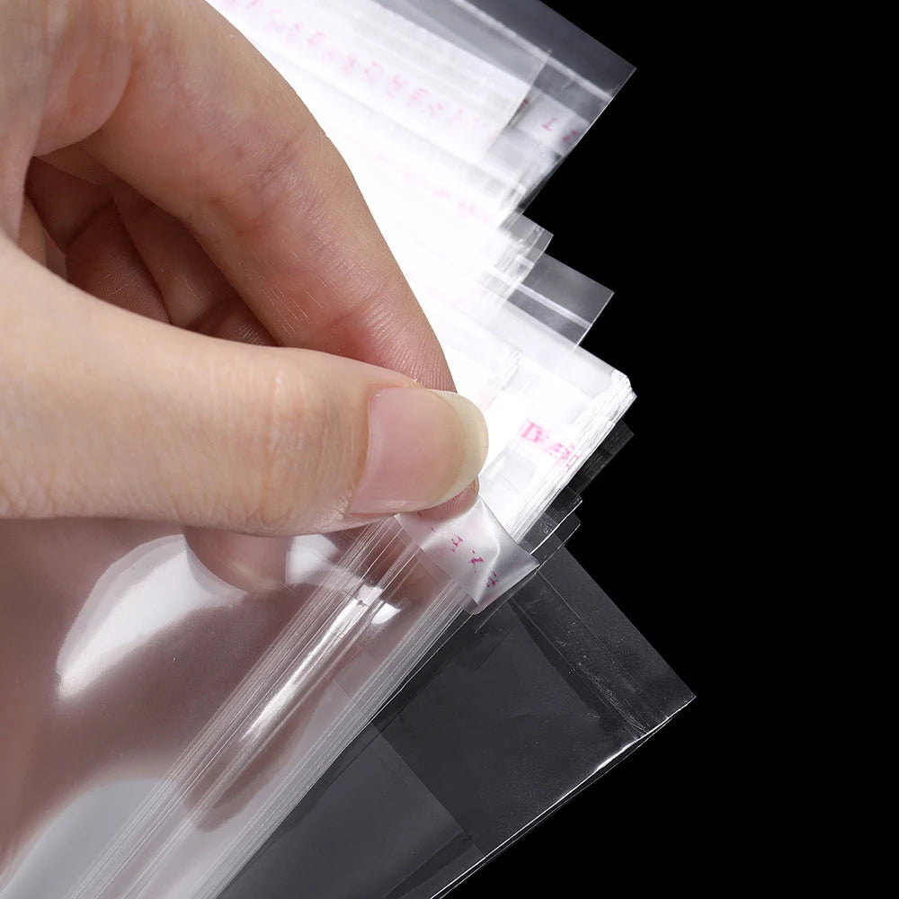 100pcs/lot Transparent Self Adhesive Seal Bags OPP Plastic Cellophane Bags Gifts Bag & Pouch Jewelry Packaging Bags