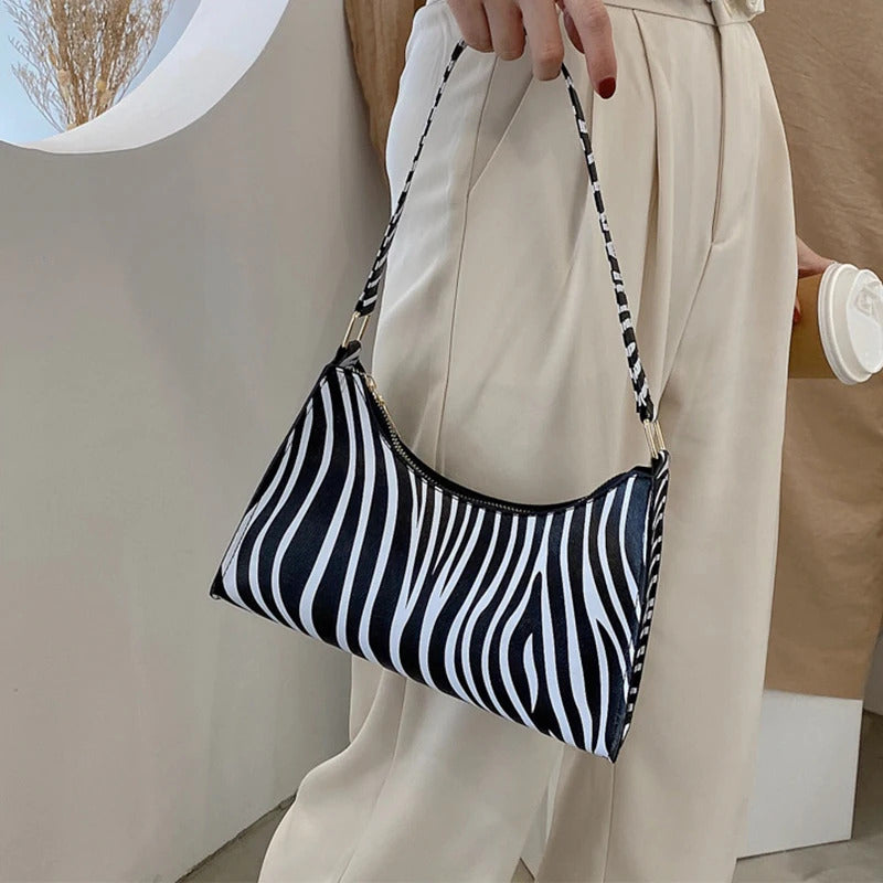 Summer New Shoulder Bags for Women High Quality Zebra Underarm Handbags PU Leather Leopard Armpit Purse Bag