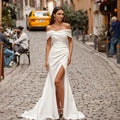 Modern Mermaid Front Slit Bridal Gowns Sweep Train  Wedding Gowns Sweetheart Bridal Dresses 2023 Boho Women Custom Made