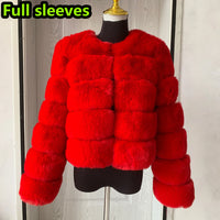 Women's Fashion faux fur coat super hot Autumn Winter women short Faux fox fur fluffy jacket high quality 7xl Ladies furry coats