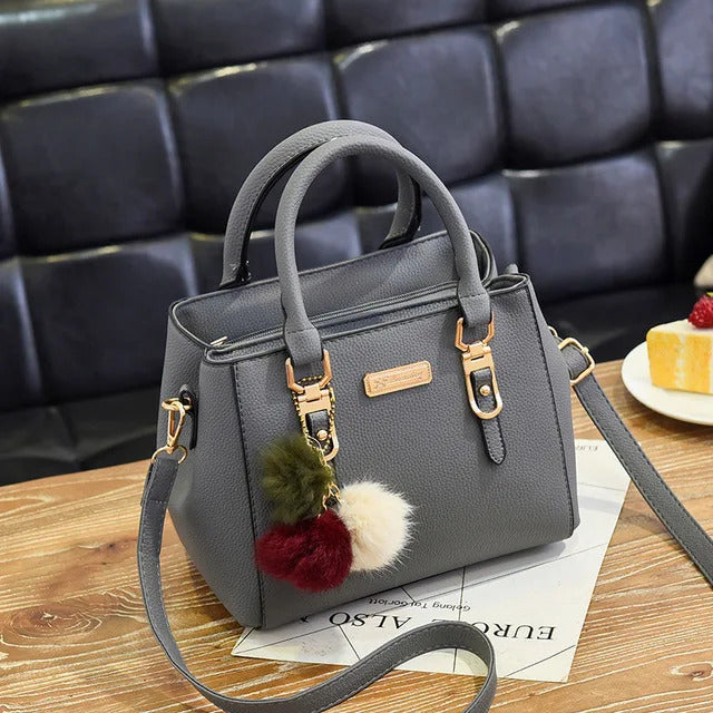 Yogodlns women beading pendant handbag ladies embossed shoulder bag ladies Messenger bag hairball bags high quality bag