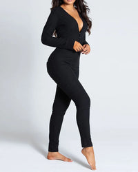 Sexy Pyjama Women's Jumpsuit Suit Button-down Front Back Butt Bum open Ass Flap Jumpsuit Loungewear Christmas Print Buttoned