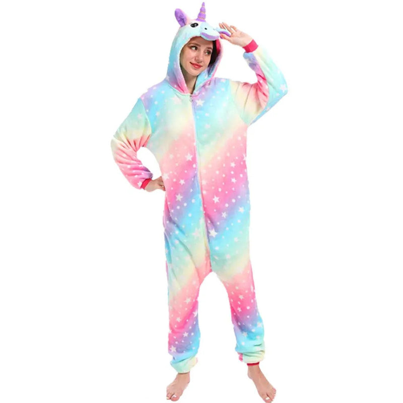 Kigurumi Fox Deer Onesies Cartoon Pajamas For Adults Women Men Animal Pyjamas Homewear Halloween Christmas Cosplay Party Costume