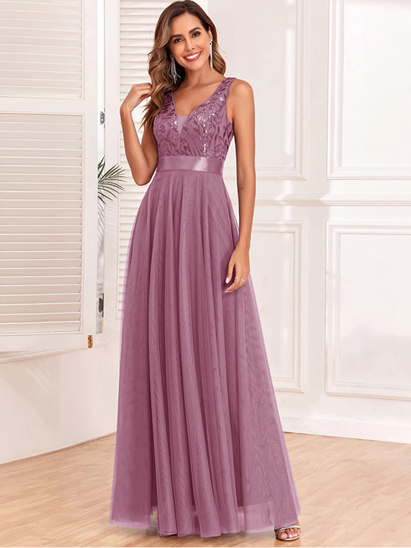 Sexy prom bridesmaid dresses for women elegant mesh birthday evening party dress woman backless maxi sequin summer dress vestido