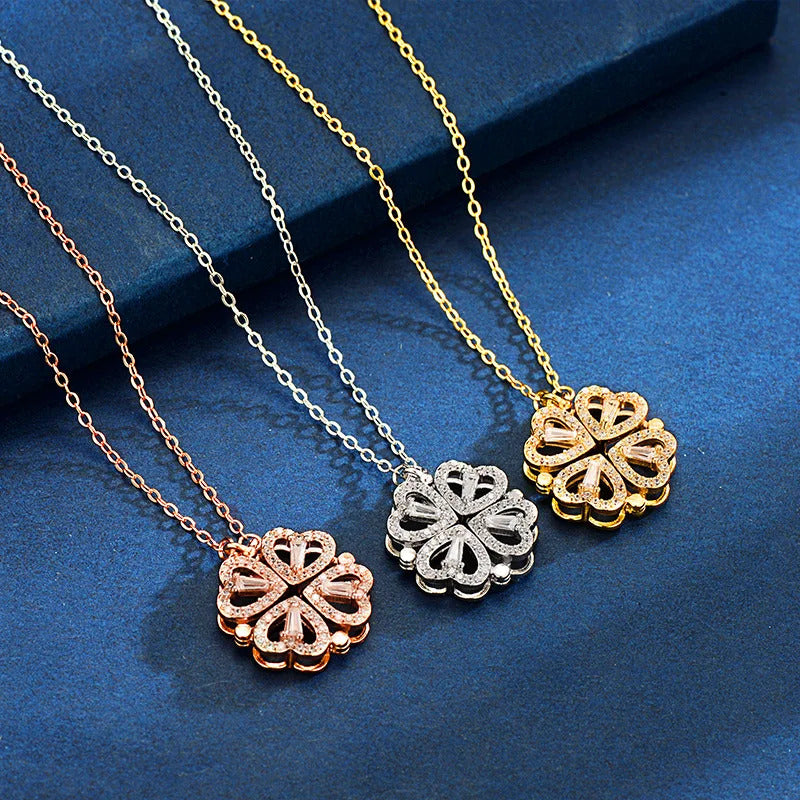 2022 Classic Fashion Ladies Love Clover Pendant Necklace Exquisite Micro-Inlaid Lucky Jewelry Girls Anniversary Wedding Gift