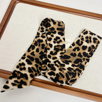 Leopard Print Bag Skinny Silk Scarf For Women Luxury Foulard Women Tie Fashion Head Scarves