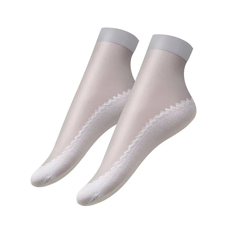 1/5/10pairs Womens Anti-Slip Socks ,Sweat Absorbing Cotton Bottom Velvet Socks, Ultrathin Breathable Summer Autumn Casual Sock