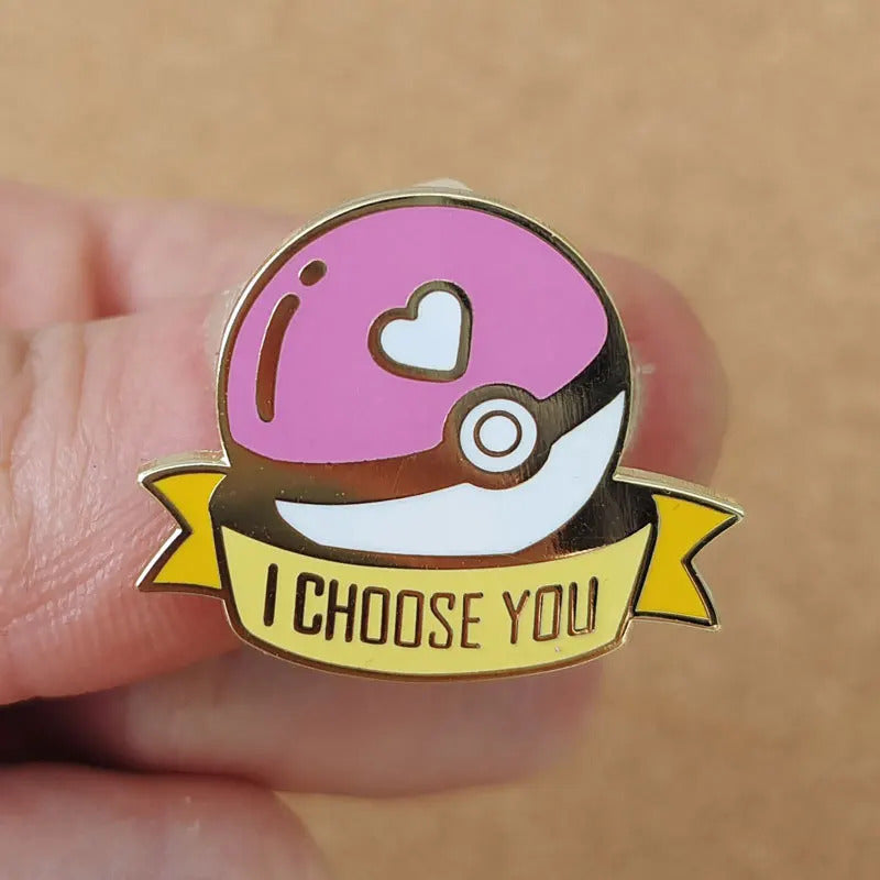 I Choose You Hard Enamel Pins Pokemon Poke Ball Brooch Collecting Lapel Badges Men Women Fashion Jewelry Gifts Adorn Backpack