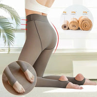 Women's Fleece Tights Ladies Warm Winter Tights Leggings Thick Fleece Panty Fake Translucent Pantyhose Thermal Stockings Woman