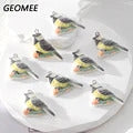 10/20/30pcs Kawaii Small Yellow Chicken Resin Charms Flocked Animal Pendant For Earring Keychains Diy Jewelry Make