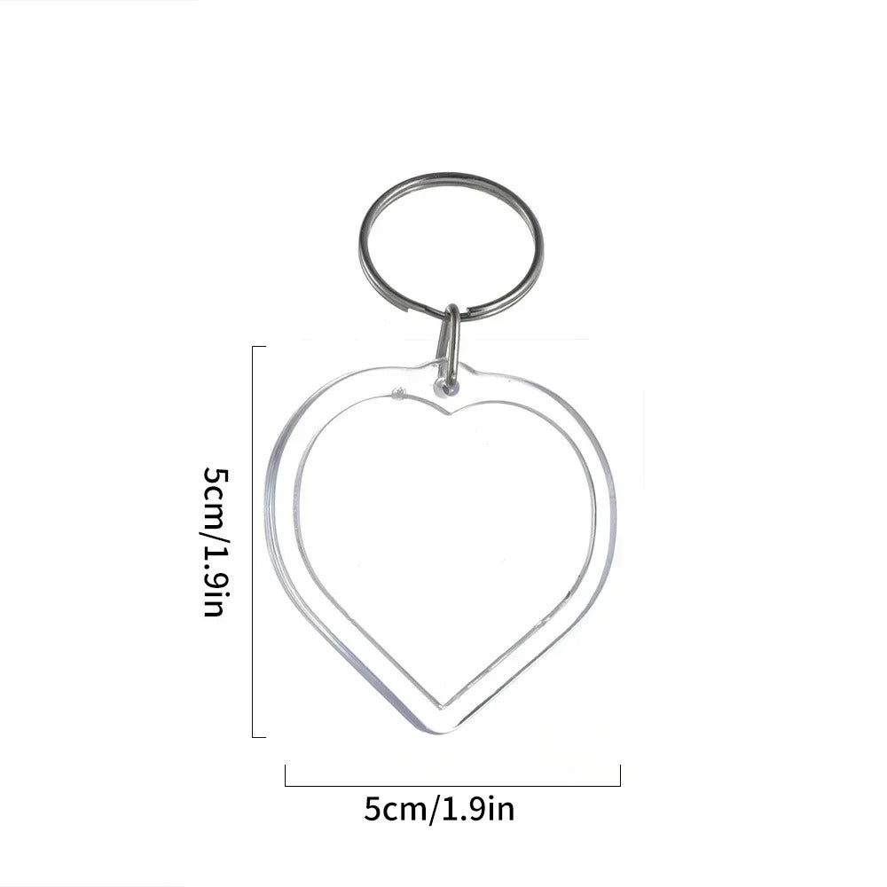 1/10pcs Transparent Photo Frame Keychain Tassels Snap-In Custom Insert Photo Acrylic Blank Keyring Clear Blank Picture Pendant