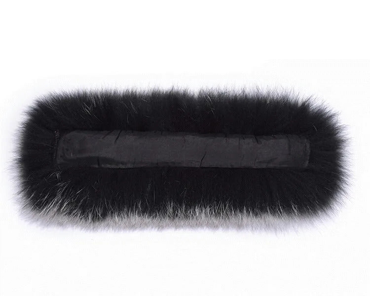 Natural Fox Fur Cuffs Wrist Arm Warmer Women Jacket Coat Sleeve Fur Triming Ladies Bracelet Real Fur Wristand Glove Snap Ring