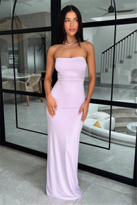 Mozision Strapless Backless Lace-up Maxi Dress For Women Summer New Off-shoulder Sleeveless Bodycon Club Party Long Dress