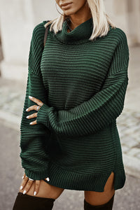 Sage Green Cozy Long Sleeves Turtleneck Sweater