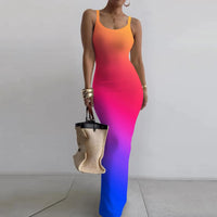 Elegant Bodycon Maxi Dress Women Summer 2024 Sleeveless Backless Sexy Outfits Party Club Sundress Beach Holiday Long Dresses