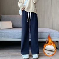 Women Long Pants Spring Autumn Women Elastic Waist Stright Long Wide leg pants 2024 Casual Female Long Pants Trousers