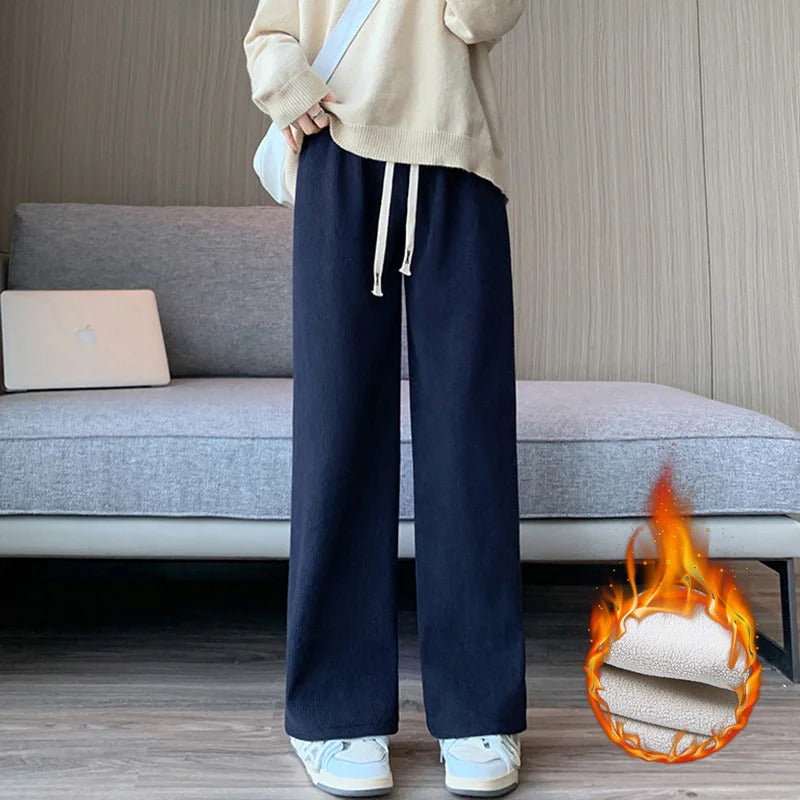 Women Long Pants Spring Autumn Women Elastic Waist Stright Long Wide leg pants 2024 Casual Female Long Pants Trousers