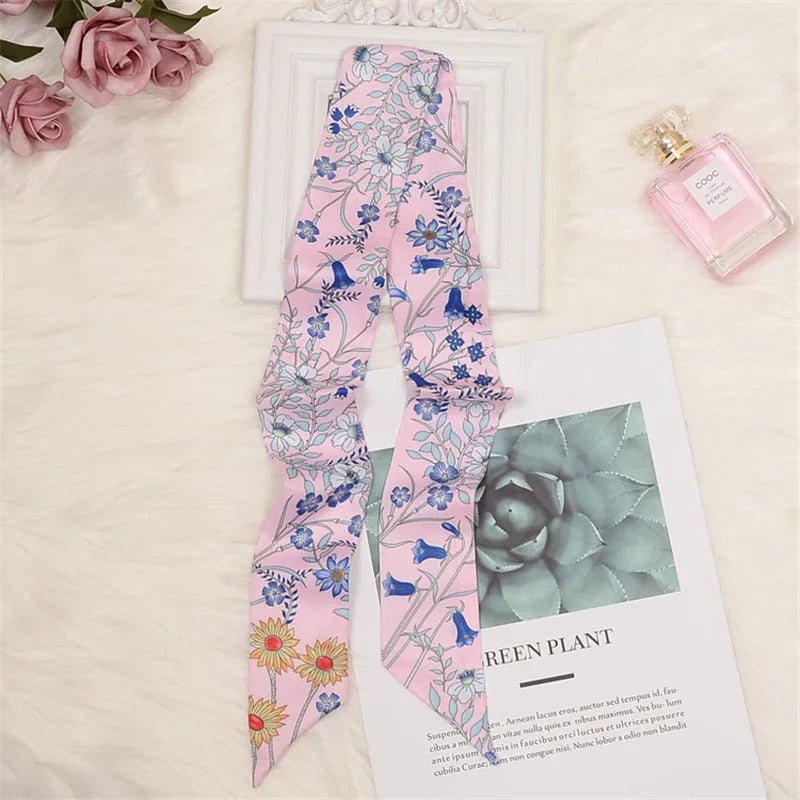 Horse Printing Bag Scarf 2024 New Small Skinny Silk Scarf Women Luxury Brand Foulard Women Tie Fashion Head Scarves For Ladies