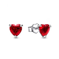 S925 Sterling Silver Valentine's Day Red Series Red Heart Charm Bow Ring Heart Necklace Fit Bracelet DIY for Women Jewelry Gift