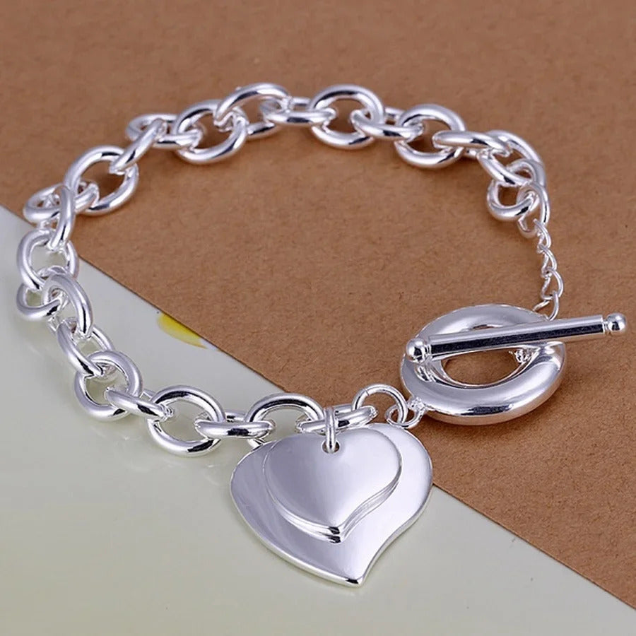 Fine 925 Sterling Silver Noble Nice Chain Solid Bracelet for Women Men Charms Party Gift Wedding Fashion Jewelry Hot Model