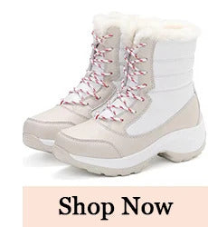 Women's Winter Boots Low Heels Women Boots With Fur Warm Winter Shoes Women Snow Boots Ankle Botas Mujer Winter Footwear Female