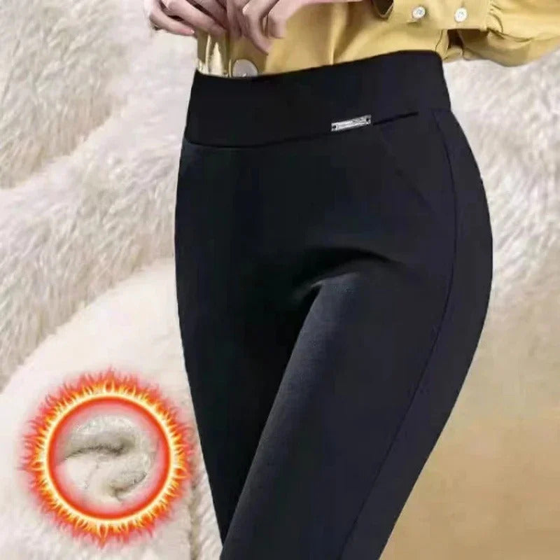 Women Corduroy Warm Pants Thick Plush Casual Pants Autumn Winter Leggings High Waist Harem Pants Trousers