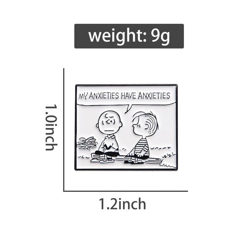 My Anxieties Have Anxieties Enamel Pins Peanuts Badges on Backpack Accessories for Jewelry Fashion Brooches Accessories