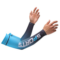 Sport Ice Arm Sleeves for Men Cycling UV Solar Cuff Breathable Summer Sun Protection Arm Cover Print Anti-Sunburn Long Sleeve