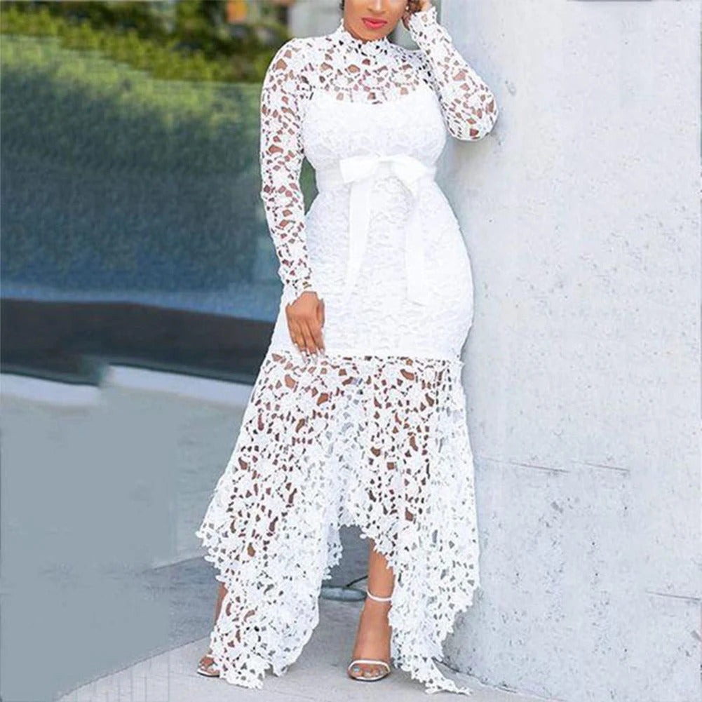 Affordable Brand New Dress Lace Women Dress Bodycon Evening Party Ladies Maxi Dresses Long Sleeve Plus Size For Women