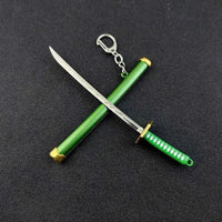 Mini Roronoa Zoro Samurai Sword Keychain Anime Scabbard Key Ring Katana Buckle Key Chain for Men Women Cosplay Toy Jewelry Gift