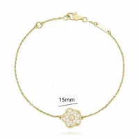 925 Sterling Silver Bracelet with Multiple Stones, Lucky Clover High Quality Elegant Classic Ladies Party Dating Birthday Gift