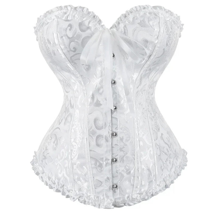 Women Vintage Overbust Corset Tops Gothic Victorian Lace-up Boned Bustier Shapewear Slimming Waist Shaping Korset