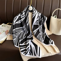 90*90Cm Square Scarf Twill Silk Feeling Women Head Shawls and Wraps Luxury Hair Tree Print Neck Scarves Hijab Bandana Pashmina