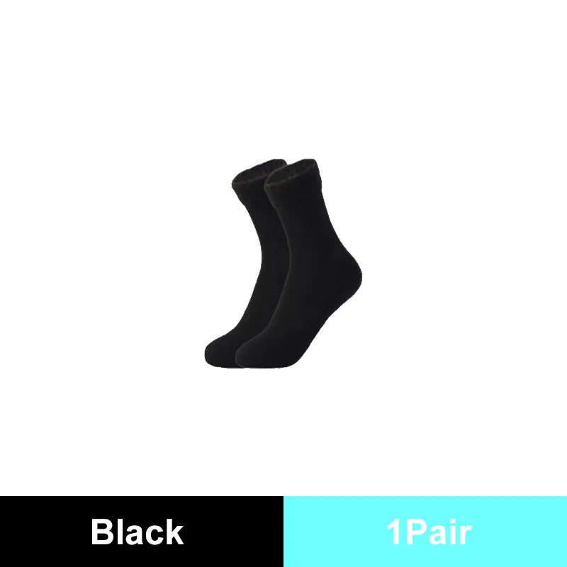 Winter Warm Solid Women Socks Thicken Thermal Socks Wool Cashmere Black Skin Seamless Snow Sock Velvet Unisex Socks