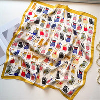 70cm Silk Feeling Square Scarf Women Satin Bandana Print Scarves Head Band Fashion Lady Hair Shawl Wrap Female Neckerchief Hijab