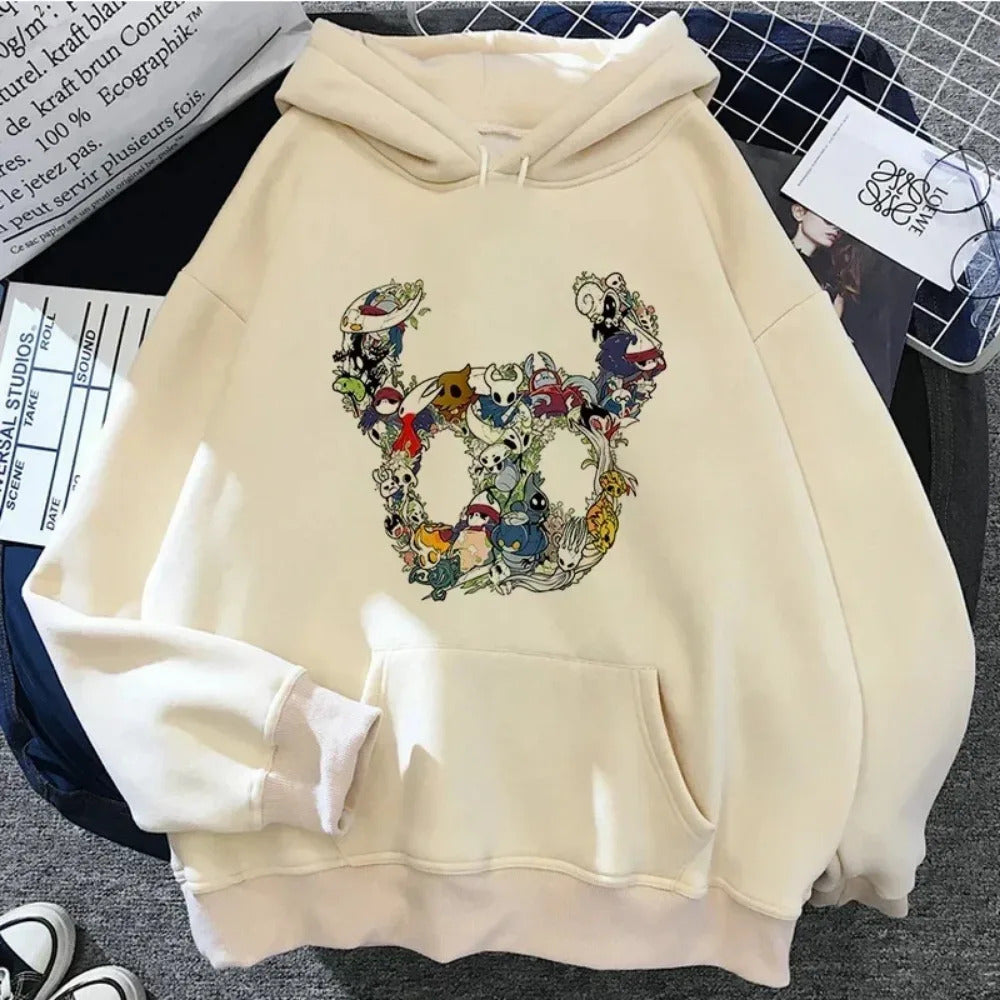 Hollow Knight Hoodies Men Korea Ulzzang Grunge Y2k Aesthetic Fmale Autumn and Winter Pullover Hoddies Graphic Streetwear