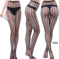 Women Sexy Fishnet Tights Jacquard Weave Seamless Pantyhose Yarns Garter Grid Fish Net Stockings Black Spider Gothic Lace Tights